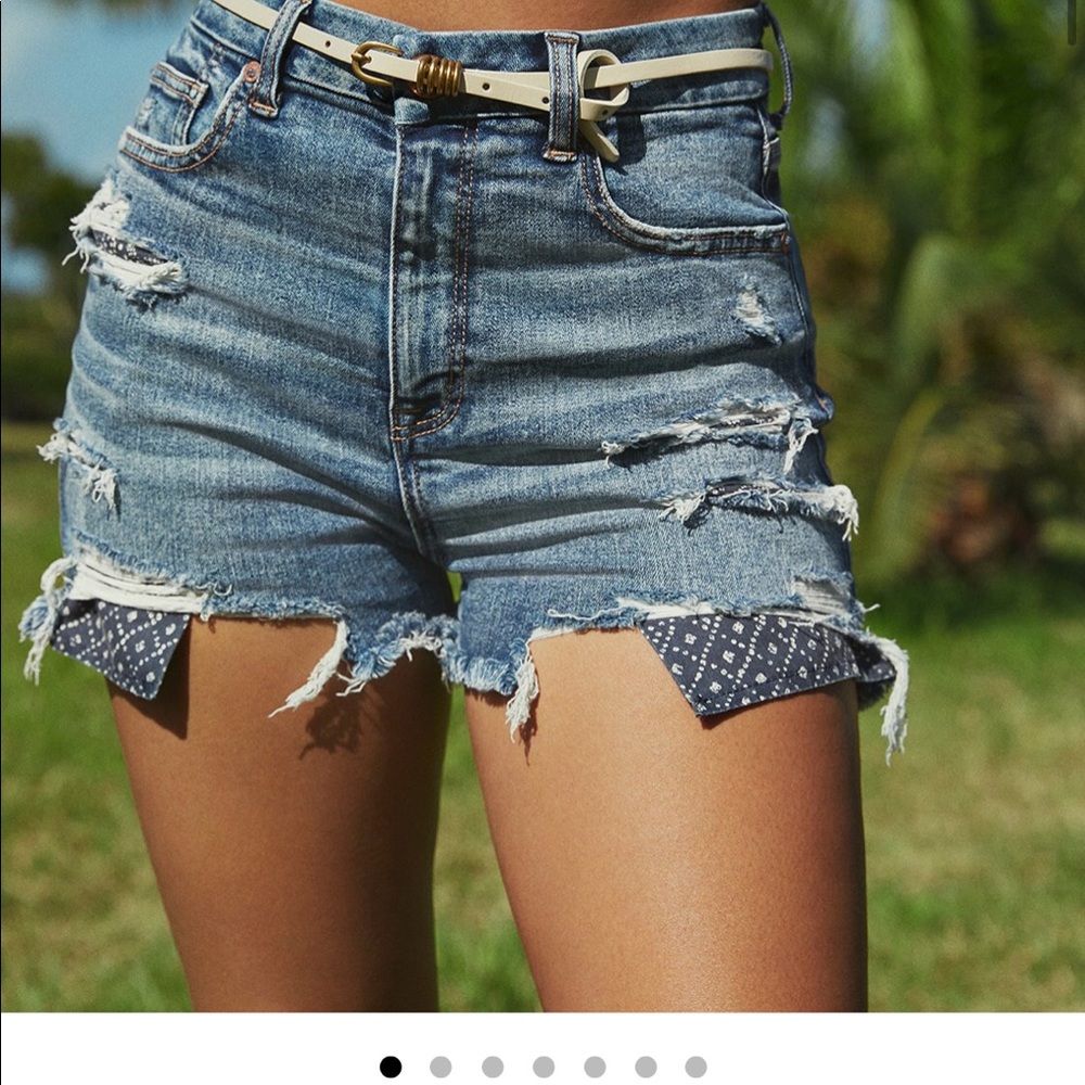 American Eagle Curvy High-Waisted Denim Shorts Size 8 NWT - Picture 2 of 6